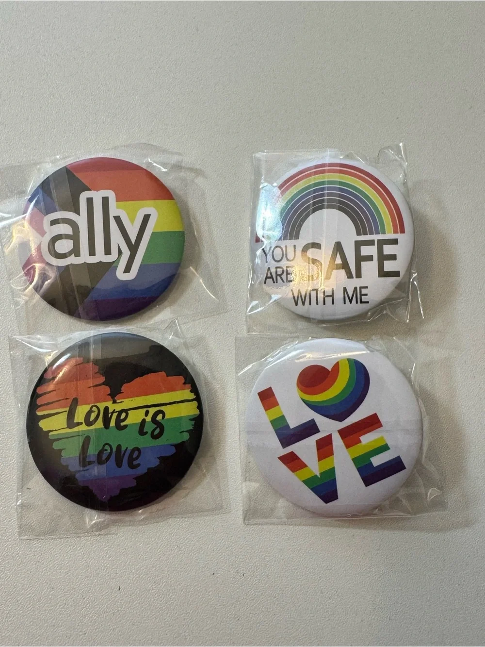 PRIDE Rainbow Button, Sticker, Face Paint Set
